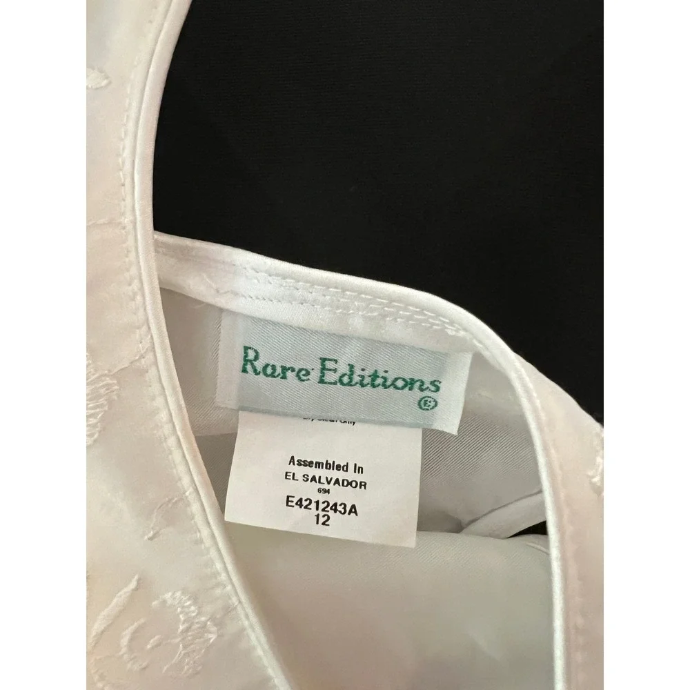 Rare Editions Girls White Embroidered Floral Formal Gown Dress Size 12 E421243A